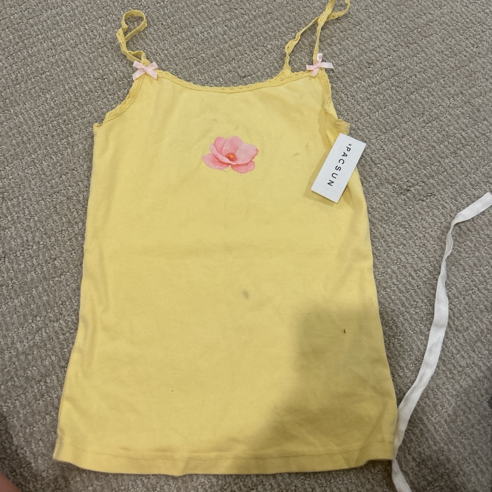 PacSun Sunny Yellow Kids Camisole with Pink Accent